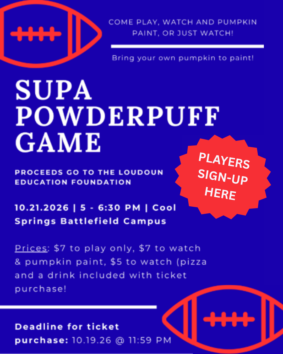 SUPA Powderpuff Game - Player Registration