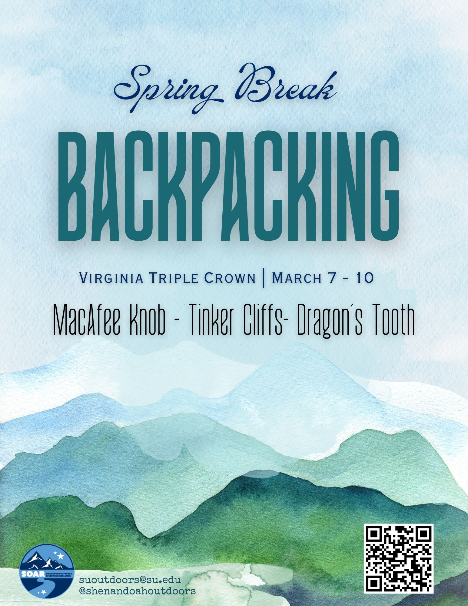 03/07-03/10/2026 Spring Break Backpacking - VA Triple Crown