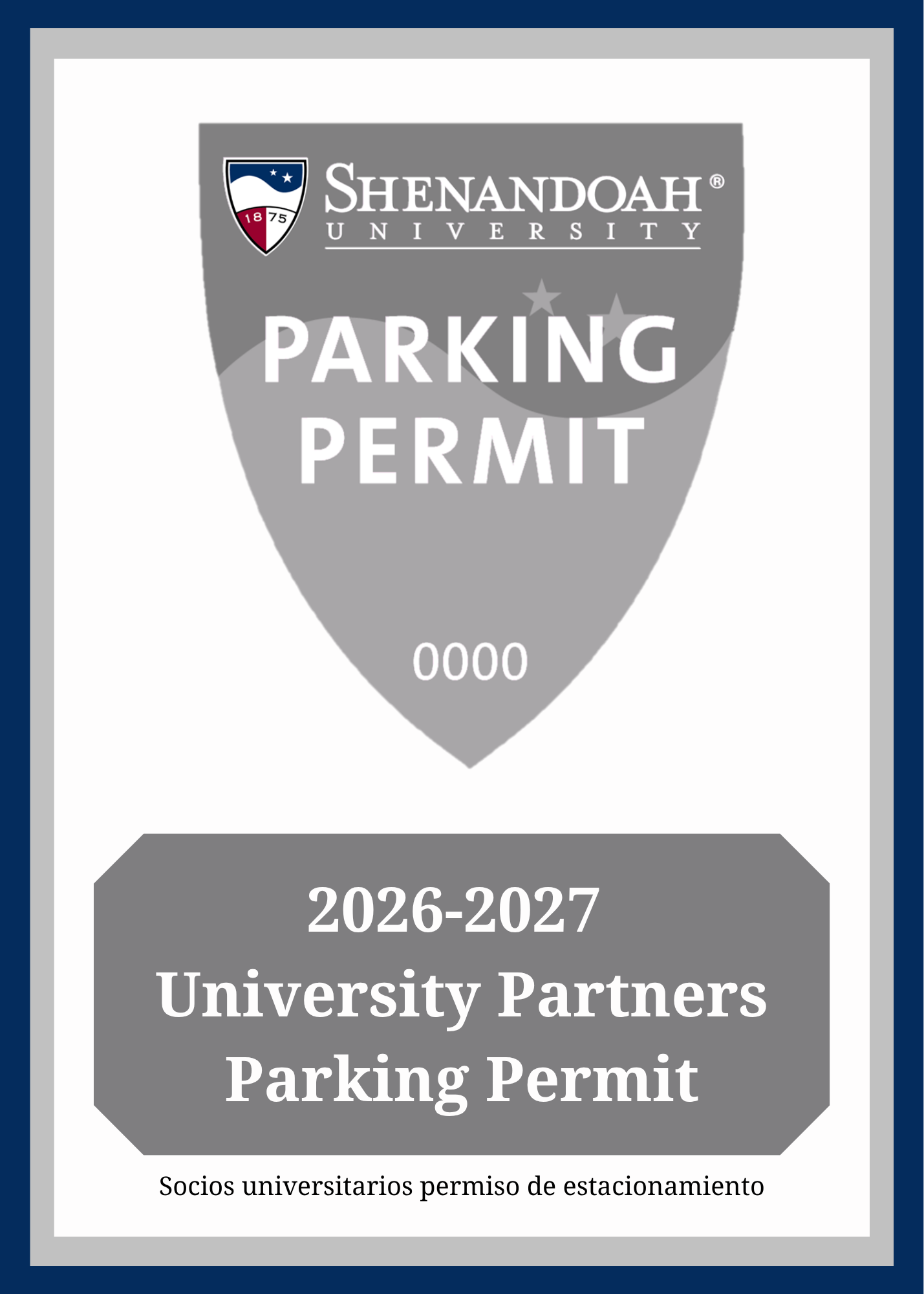 2026-27 University Partners Parking Permit