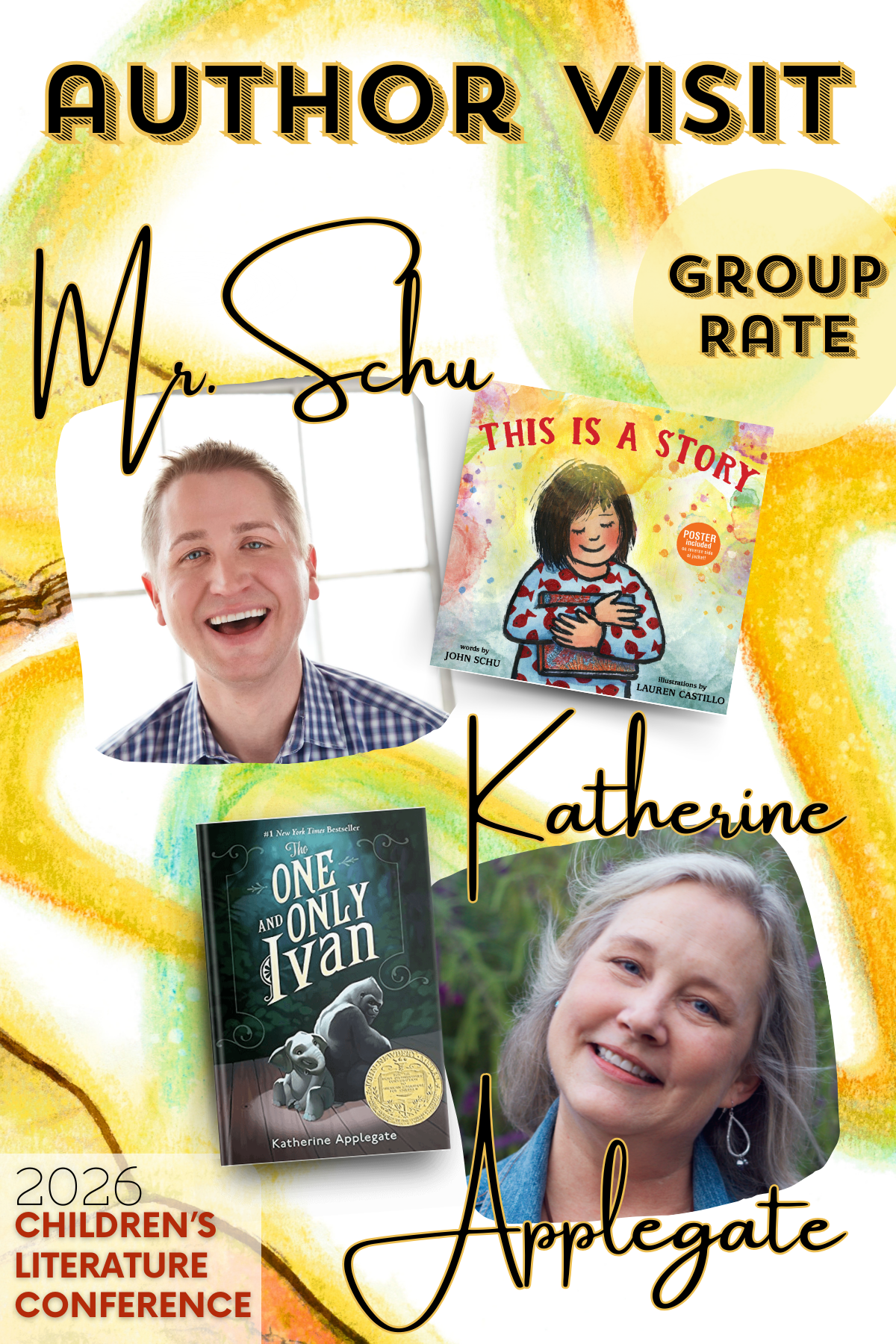 GROUP RATE: Virtual Author Visit & Corresponding Happy Hour with Katherine Applegate & John Schu