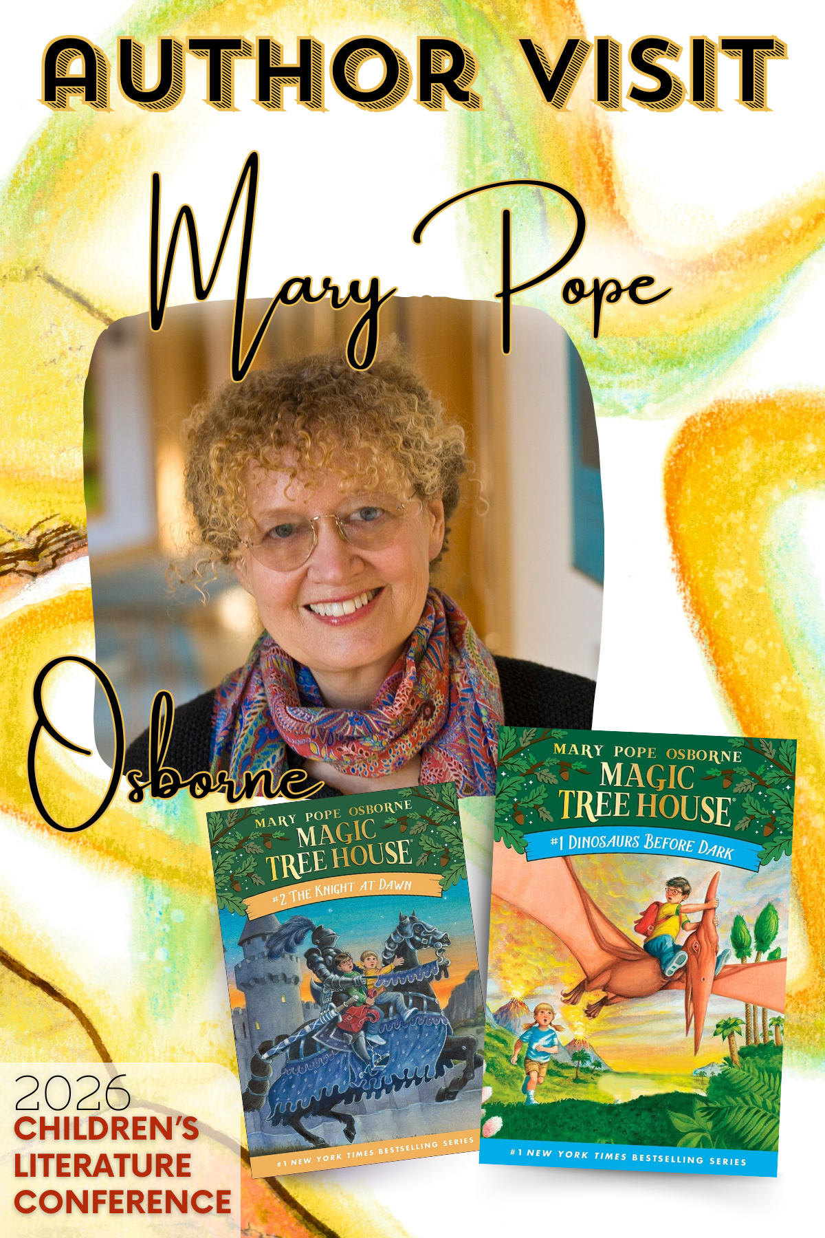 Virtual Author Visit & Corresponding Happy Hour with Mary Pope Osborne Virtual Author Visit & Corresponding Happy Hour with Mary Pope Osborne
