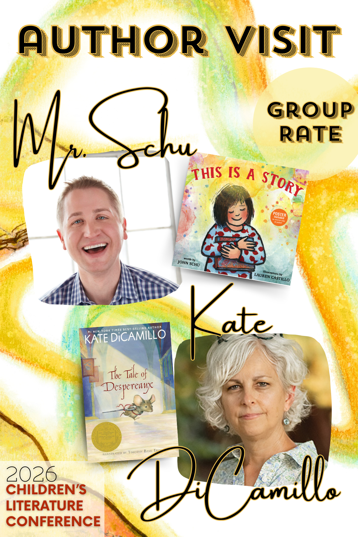 GROUP RATE: Virtual Author Visit & Corresponding Happy Hour with Kate DiCamillo & John Schu