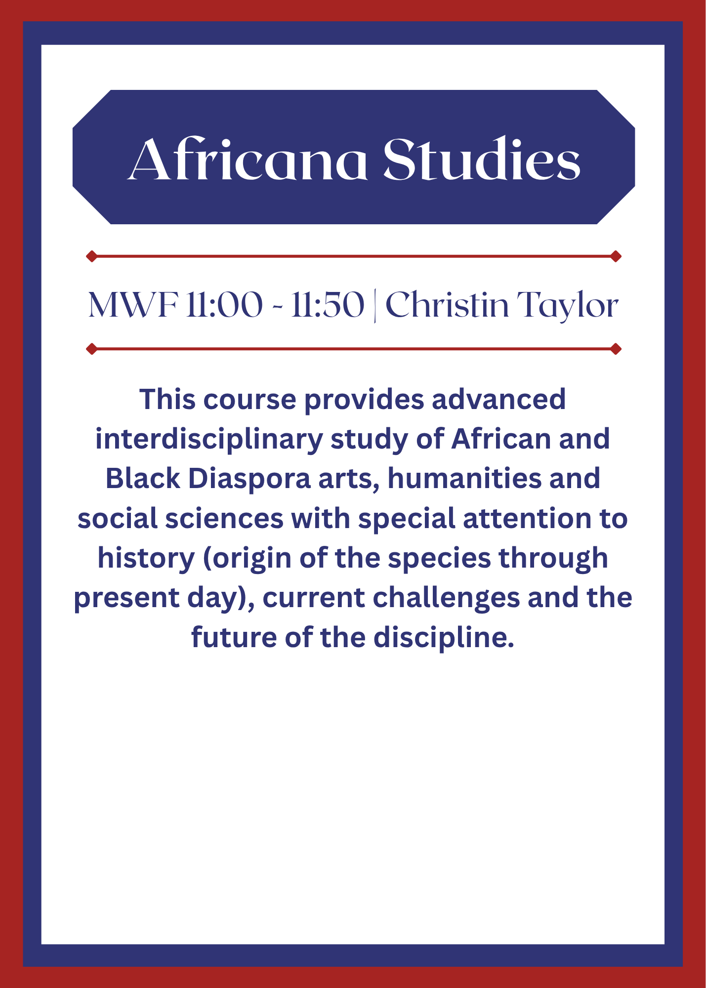 Africana Studies Africana Studies