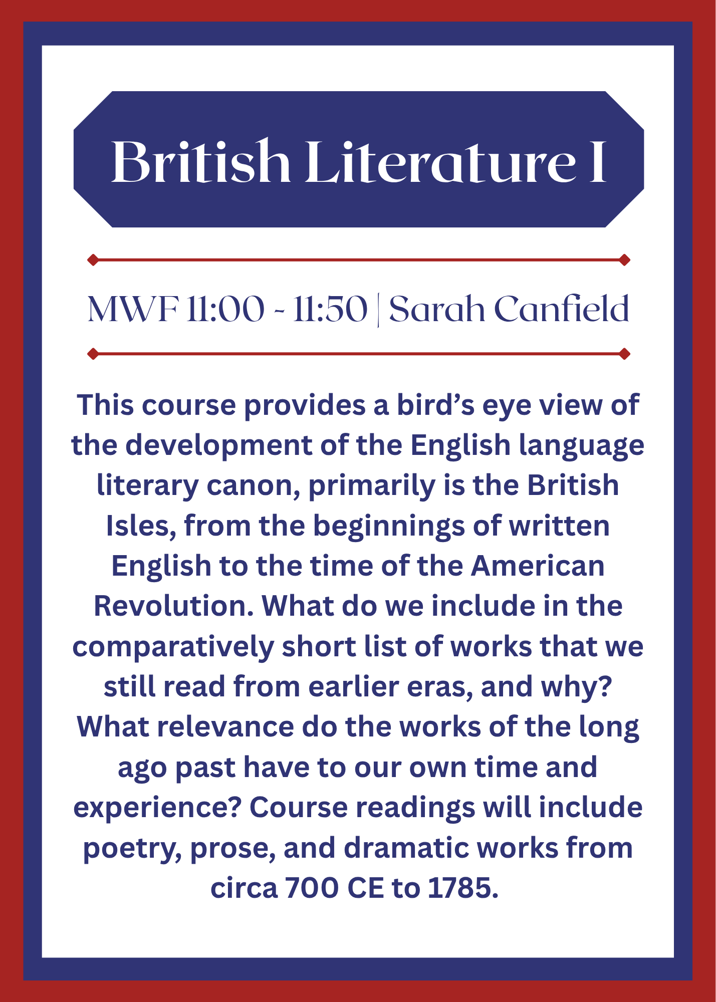 British Literature I British Literature I